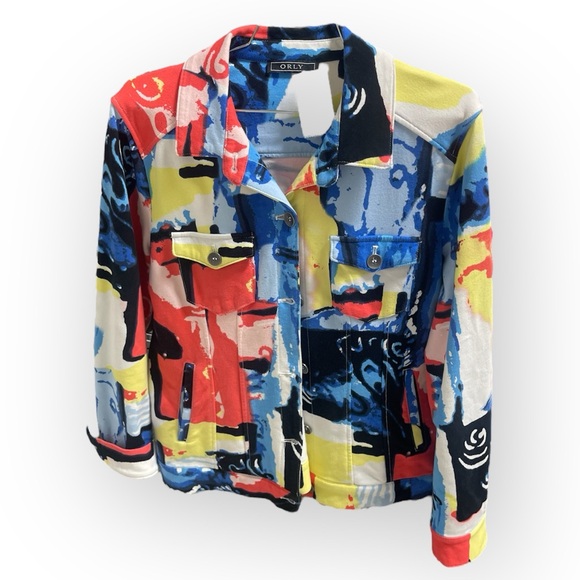 Orly RARE Pattern Colourful Blazer Jacket in Multi Size Large - Picture 1 of 6